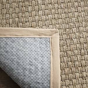 Safavieh Natural Fiber Collection NF114A Basketweave Natural and Beige Summer Seagrass Area Rug for $31