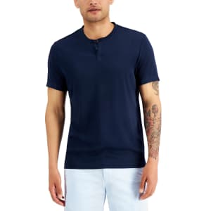 Alfani Men's Solid Henley Tee for $10 Alfani Men's Solid Henley Tee for $10