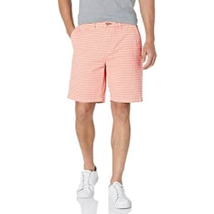Tommy Hilfiger Men's Chino Shorts, 8746 Gable Flamingo Print_BTMS+Gravel, 42 for $23