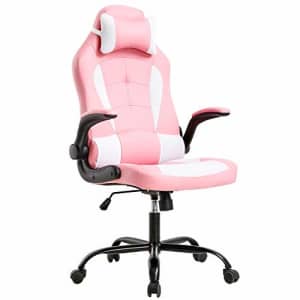 BestOffice Gaming Chair Office Chair Desk Chair with Lumbar Support Flip Up Arms Headrest Swivel Rolling for $85