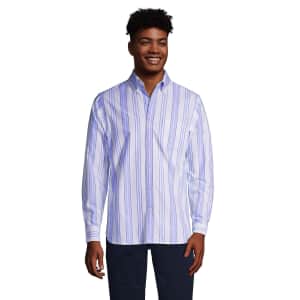 Lands' End Men's Traditional Fit Sail Rigger Oxford Shirt for $16