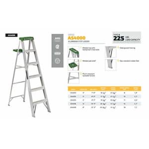 Louisville Ladder 6-Foot Aluminum Step Ladder, 225-Pound Capacity, AS4006 for $239 Louisville Ladder 6-Foot Aluminum Step Ladder, 225-Pound Capacity, AS4006 for $239
