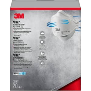 3M Aura N95 Particulate Respirator 20-Pack for $30 3M Aura N95 Particulate Respirator 20-Pack for $30