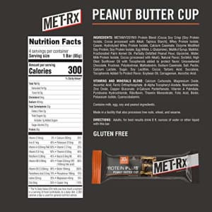 MET-Rx Protein Plus Protein Bar, Peanut Butter Cup, 4 Count Value Pack, High Protein Bar with for $10