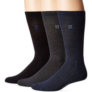 Chaps Men's Assorted Solid Dress Crew Socks 3-Pack for $8