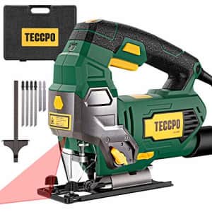 TECCPO 6.5Amp Jigsaw, 3000 SPM Jig saw with Laser, 6 Variable Speed, Tool-free Switching Angle(45), for $80 TECCPO 6.5Amp Jigsaw, 3000 SPM Jig saw with Laser, 6 Variable Speed, Tool-free Switching Angle(45), for $80