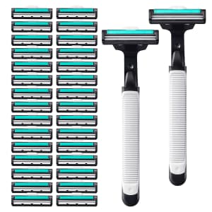 Arfqun Women's Manual Razor 2-Pack w/ 30 Razor Blades for $10 Arfqun Women's Manual Razor 2-Pack w/ 30 Razor Blades for $10