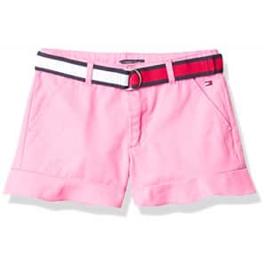 Tommy Hilfiger Girls' Solid Belted Shorts, Carnation Pink Ruffle, 14 for $26 Tommy Hilfiger Girls' Solid Belted Shorts, Carnation Pink Ruffle, 14 for $26