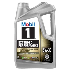 Mobil 1 5W-30 Extended Performance Full Synthetic Motor Oil 5-Quart Bottle for $9.37 after rebate Mobil 1 5W-30 Extended Performance Full Synthetic Motor Oil 5-Quart Bottle for $9.37 after rebate