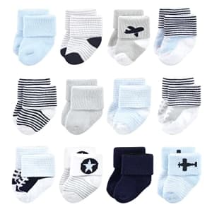 Luvable Friends Unisex Baby Newborn and Baby Terry Socks, Airplane, 0-6 Months for $17