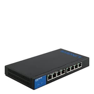Linksys Business LGS308 8-Port Gigabit Ethernet Smart Switch,Black/Blue for $85