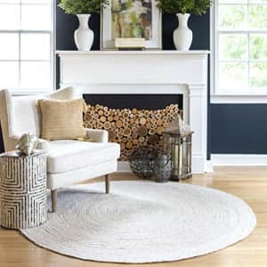 nuLOOM Rigo Hand Woven Jute Area Rug, 4' Round, Off-white for $70