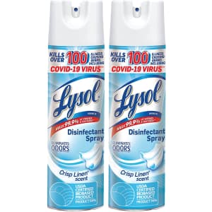 Lysol Disinfectant Spray 19-oz. Can 2-Pack for $9 via Sub & Save Lysol Disinfectant Spray 19-oz. Can 2-Pack for $9 via Sub & Save