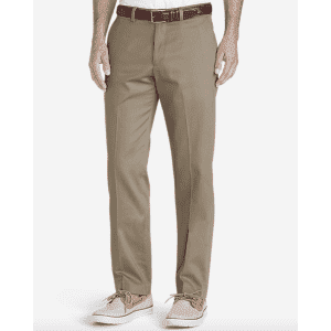 Eddie Bauer Men's Dress Performance Flat-Front Khakis for $20 Eddie Bauer Men's Dress Performance Flat-Front Khakis for $20