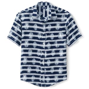 Lands' End Men's Tailored Fit Linen Shirt for $11