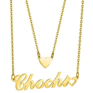 Karativa Personalized Name and Heart Layered Necklace for $52
