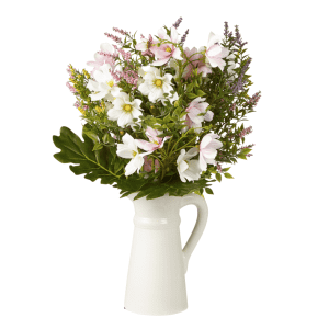 Nearly Natural 22" Lavender Floral Arrangement w/ Ceramic Pitcher for $25