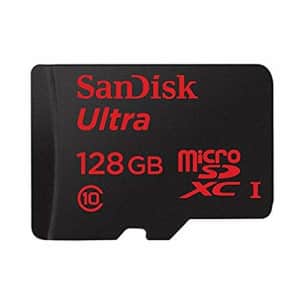 SanDisk ULTRA microSDXC memory card 128GB UHS-I, Read: up to 80MB/s + adapter SD for $22