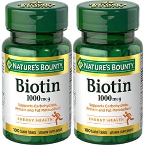 Nature's Bounty Biotin 1000 mcg, 100 Count (2 Pack) for $26