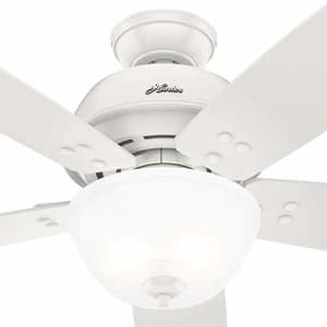 Hunter Fan 60 inch Casual Fresh White Indoor Ceiling Fan with Light Kit and Remote Control (Renewed) for $83