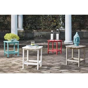Signature Design by Ashley Sundown Treasure Outdoor Patio HDPE Weather Resistant End Table, Red for $90