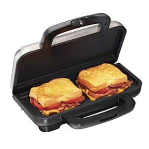 Proctor Silex Deluxe Hot Sandwich Maker, Nonstick Plates, Stainless Steel (25415) (Renewed) for $33
