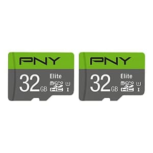 PNY 32GB Elite Class 10 U1 microSDHC Flash Memory Card 2-Pack - 100MB/s Read, Class 10, U1, Full for $13
