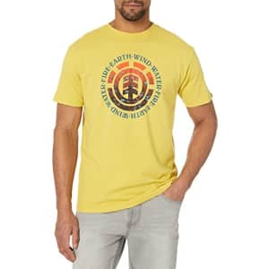 Element Men's Logo Short Sleeve Tee Shirt, Cream Gold Origins Icon, S for $20