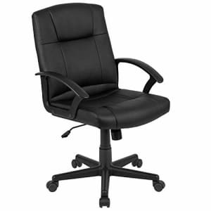 Flash Furniture Flash Fundamentals Mid-Back Black LeatherSoft-Padded Task Office Chair with Arms for $76 Flash Furniture Flash Fundamentals Mid-Back Black LeatherSoft-Padded Task Office Chair with Arms for $76