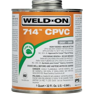 Weld-On 714 CPVC 1-Qt. Solvent Cement for $25 Weld-On 714 CPVC 1-Qt. Solvent Cement for $25