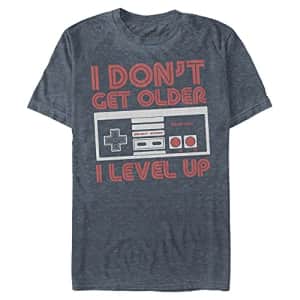 Nintendo Men's Leveling Up T-Shirt, Indigo, XX-Large for $19
