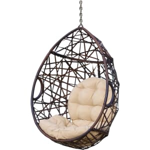 Christopher Knight Home Isaiah Wicker Tear Drop Hanging Chair for $150 Christopher Knight Home Isaiah Wicker Tear Drop Hanging Chair for $150
