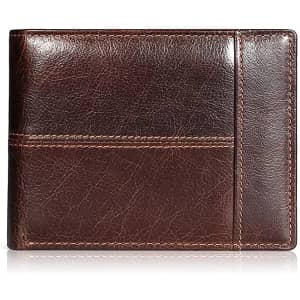 Mokzer Men's Minimalist Slim Leather RFID Wallet for $10 Mokzer Men's Minimalist Slim Leather RFID Wallet for $10