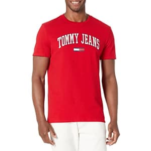 Tommy Hilfiger Men's Tommy Jeans Short Sleeve T-Shirt, Blush RED, XXL for $24