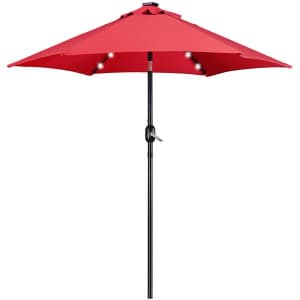 SmileMart 7.5-Ft. Patio Umbrella w/ LED Solar Lights for $49 SmileMart 7.5-Ft. Patio Umbrella w/ LED Solar Lights for $49