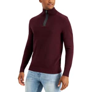 Alfani Men's Quarter-Zip Sweater for $9