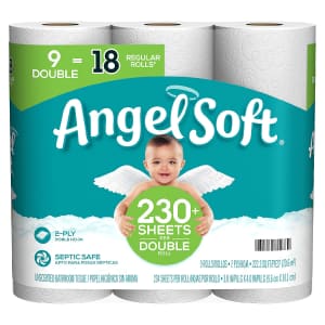 Angel Soft 2-Ply Toilet Paper 9-Pack for $3 Angel Soft 2-Ply Toilet Paper 9-Pack for $3