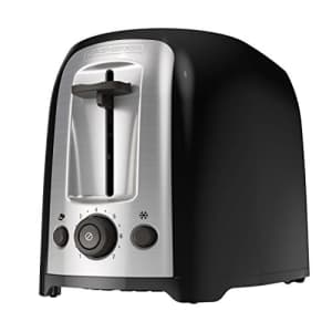 Black + Decker BLACK+DECKER 2-Slice Extra Wide Slot Toaster, Classic Oval, Black with Stainless Steel Accents, for $28 Black + Decker BLACK+DECKER 2-Slice Extra Wide Slot Toaster, Classic Oval, Black with Stainless Steel Accents, for $28