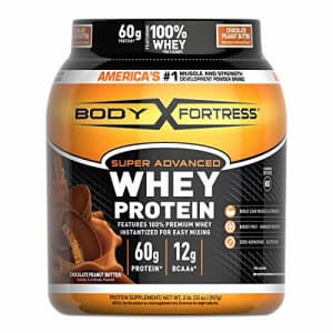 Body Fortress Super Advanced Whey Protein Powder, Chocolate Peanut Butter Flavored, Gluten Free, 2 for $20