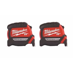 Milwaukee Tool 48-22-7125 Magnetic Tape Measure 25 ft x 1.83 Inch, 2 Pack for $48 Milwaukee Tool 48-22-7125 Magnetic Tape Measure 25 ft x 1.83 Inch, 2 Pack for $48