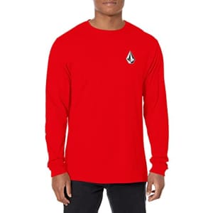 Volcom Men's Iconic Deadly Stones Long Sleeve T-Shirt, Red 12, Medium for $16