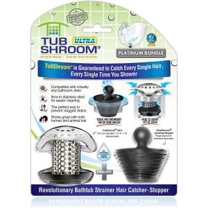TubShroom Ultra Revolutionary Bath Tub Drain Protector Stainless Steel Combo for $15