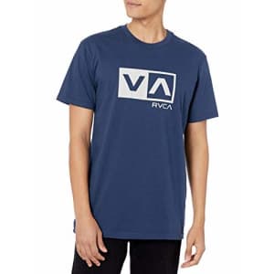 RVCA Men's Graphic Short Sleeve Crew Neck Tee Shirt, Balance Box/Federal Blue, Medium for $19