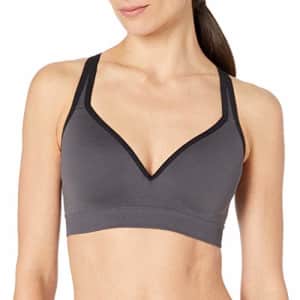 Jockey Women's Activewear Mid Impact Molded Cup Seamless Sports Bra, Iron Grey, L for $40