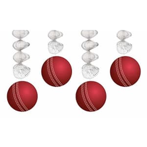 Beistle 53753 Cricket Ball Game Danglers 4 Piece Sports Party Supplies Hanging Decorations, 30", for $10