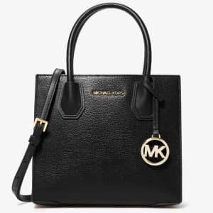 Michael Michael Kors Mercer Medium Pebbled Leather Crossbody Bag for $104