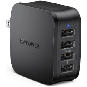 RAVPower 4-Port USB Wall Charger for $10