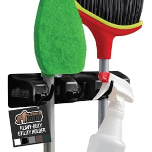 Gorilla Grip 3-Slot Mop and Broom Holder for $7 Gorilla Grip 3-Slot Mop and Broom Holder for $7