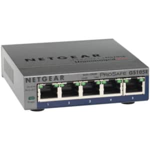 NETGEAR 5-Port Gigabit Ethernet Smart Managed Plus Switch (GS105Ev2) - Desktop, and ProSAFE for $89