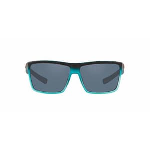 Costa Del Mar Men's Rinconcito Polarized Rectangular Sunglasses, Blue/Grey Polarized-580P, 60 mm for $143